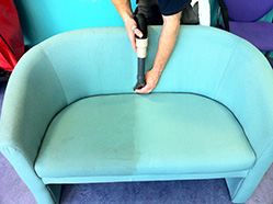 cleaning a rug